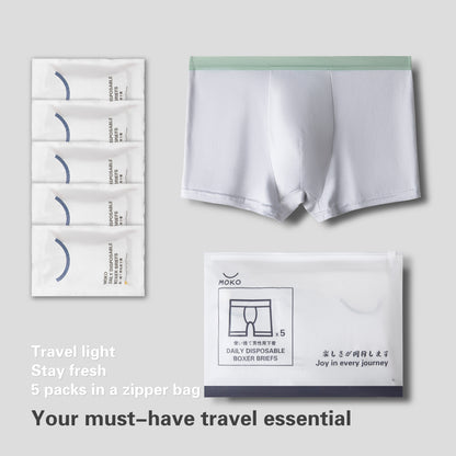 Premium Disposable Briefs (5pk) | Comfortable & convenient men's disposable underwear for travel, hospital, workout.